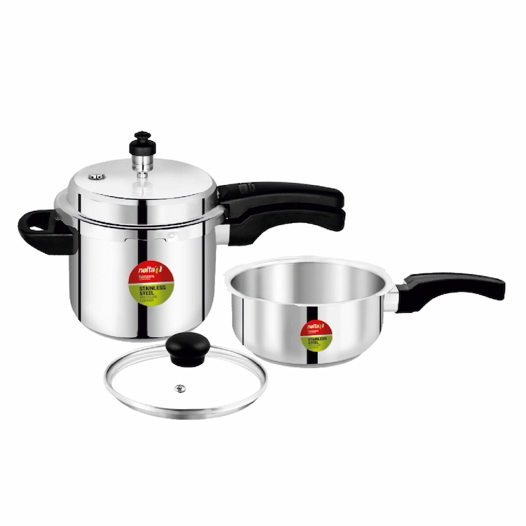 Nolta Hamara Collection Stainless Steel Pressure Cooker 5L+3L