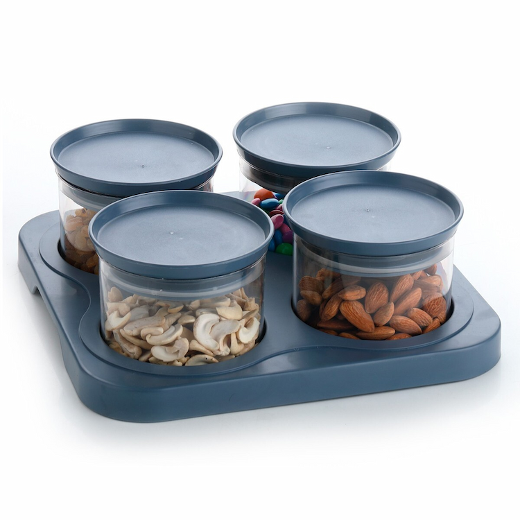 Home Royal 4 pcs Jar With Tray