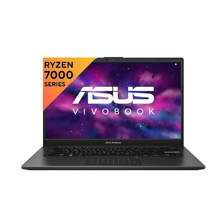 Asus Vivobook Go 14 AMD Ryzen 3 7320U Quad Core (8 GB/512 GB/Windows 11 Home) NK322WS Thin and Light Laptop (MS Office,14 Inch,1.38 Kg,Black)