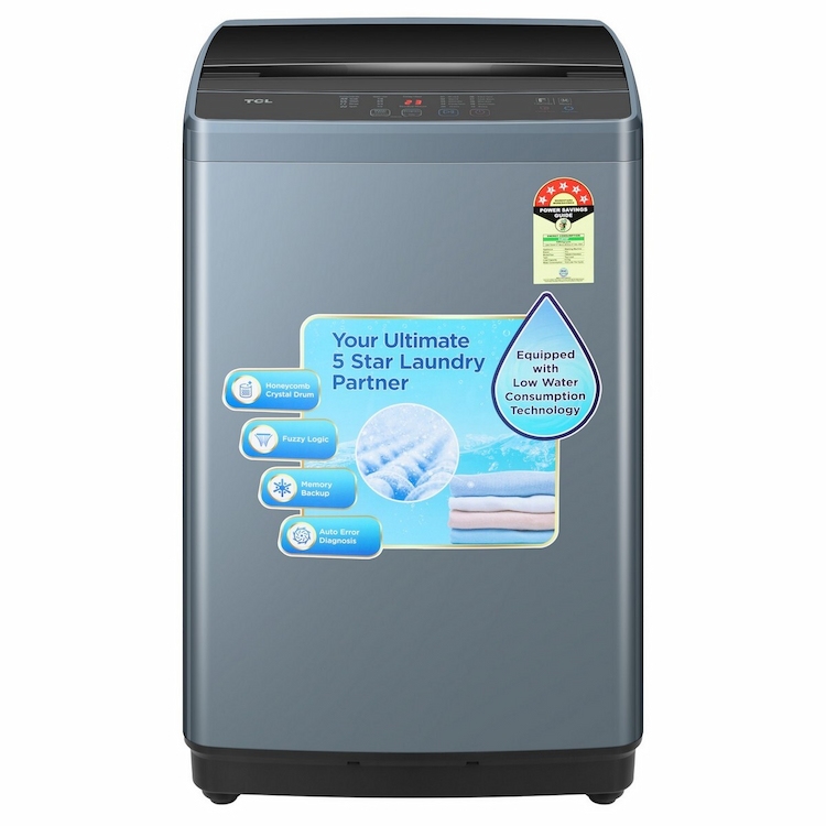 TCL 6.5 kg 5 Star Fully Automatic Top Load Washing Machine F3065TLG Dark Gray 