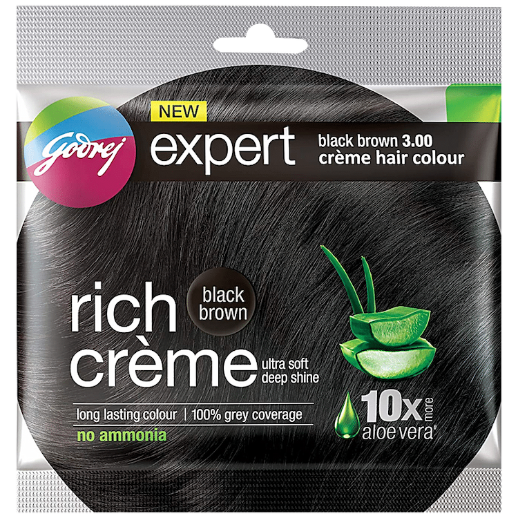 Godrej Expert Rich Creme Hair Colour Black Brown 20g