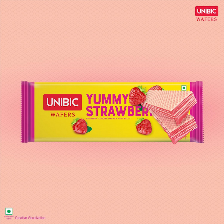 Unibic Wafers Yummy Strawberry 75gm