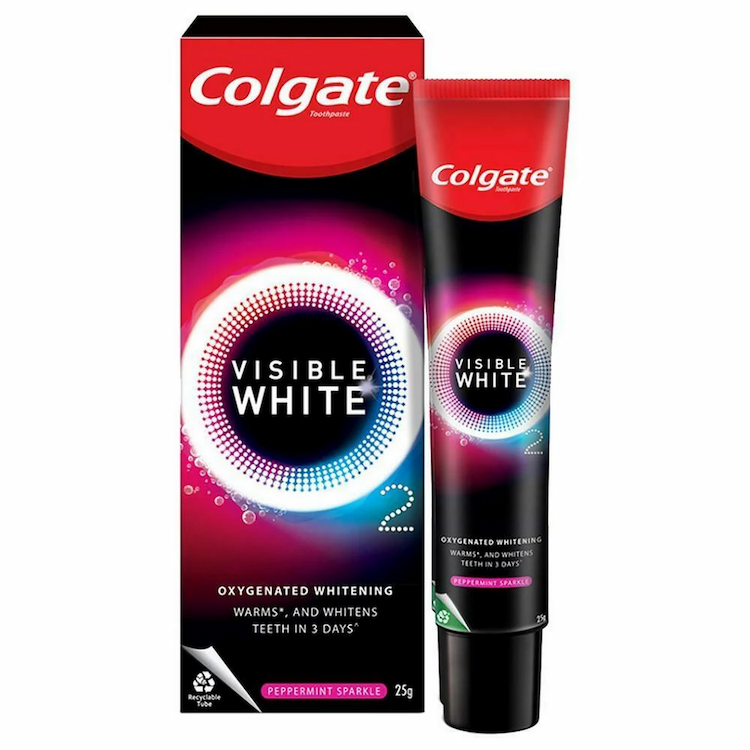 Colgate Toothpaste Visible White O2 Peppermint Sparkle 25G