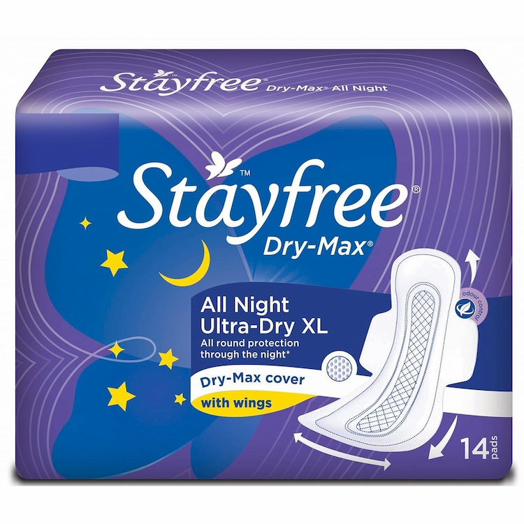 Stayfree Sanitary Pad UltraThin Dry-Max All Nights 14s