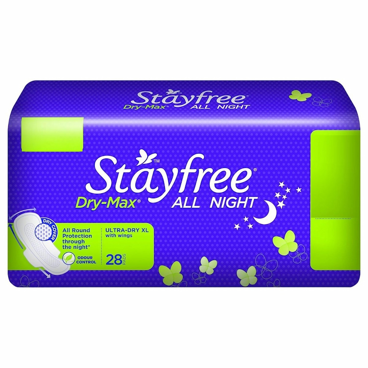 Stayfree Sanitary Pad UltraThin Dry-Max All Nights 28s