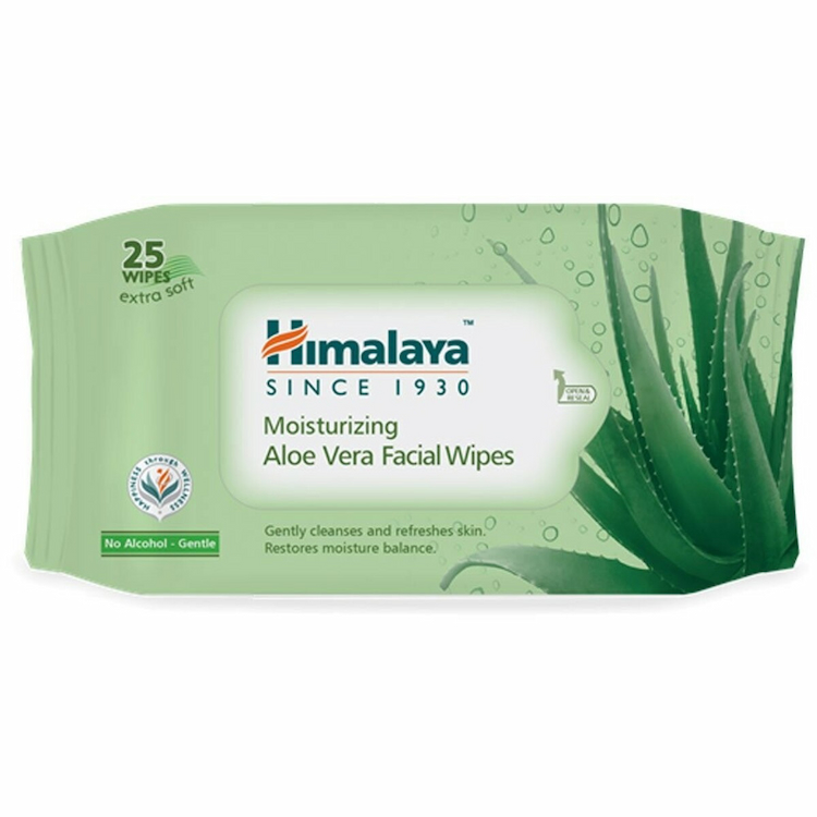 Himalaya Facial Wipes Moisturizing Aloe Vera 25s