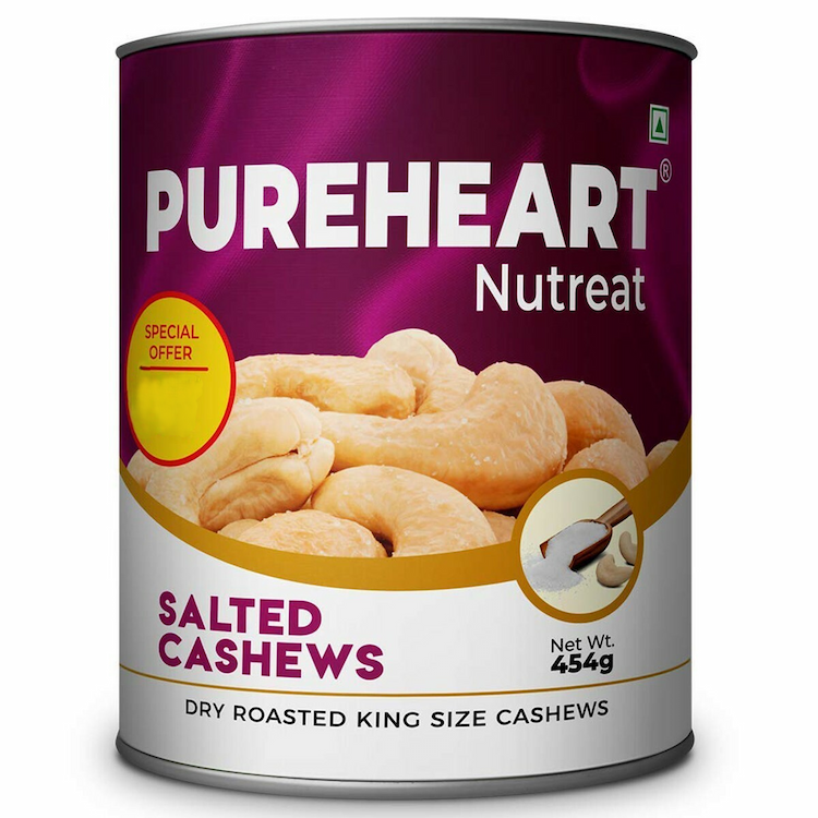 Pure Heart Cashew Salted Whole 454g