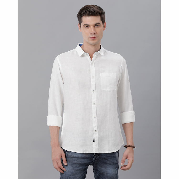 Marco Donateli Mens White Solid Casual Shirt Medium 6296