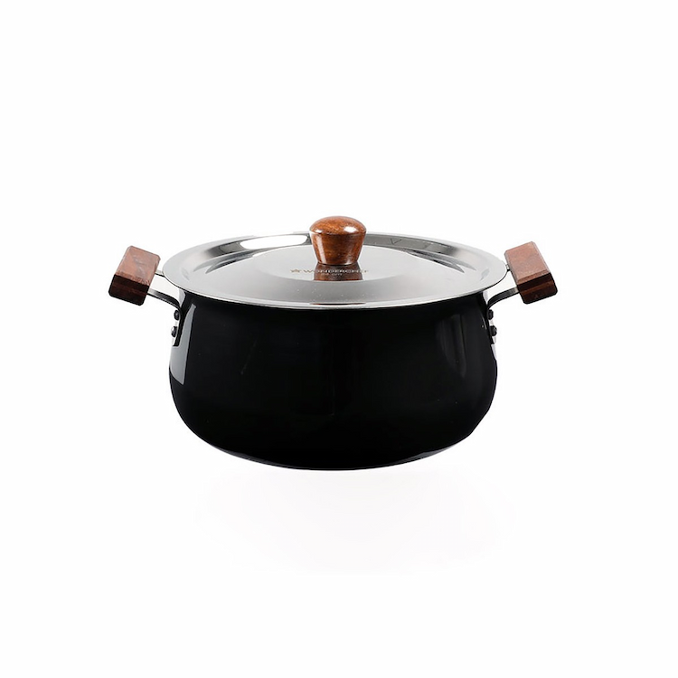 Wonderchef Ebony Hard Anodised Handi With Lid 24cm