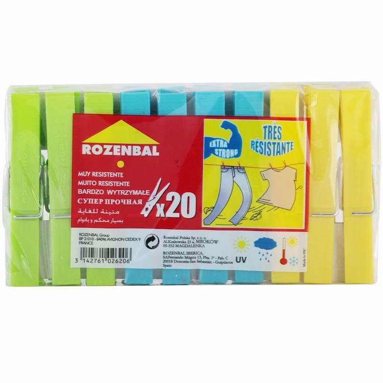 Rozenbal Cloth Clip 20Pc