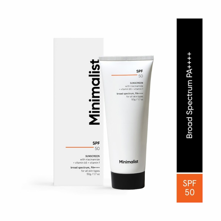 Minimalist Sunscreen Spf 50 Pa++++ | Clinically Tested In Us (In-Vivo) | Lightweight With Multi-Vitamins | No White Cast | Broad Spectrum | For Women & Men | 50G