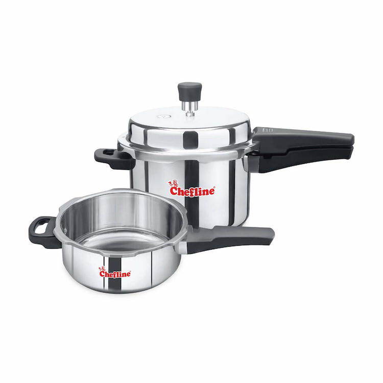 Chefline Stainless Steel Pressure Cooker Combo 5+3ltr