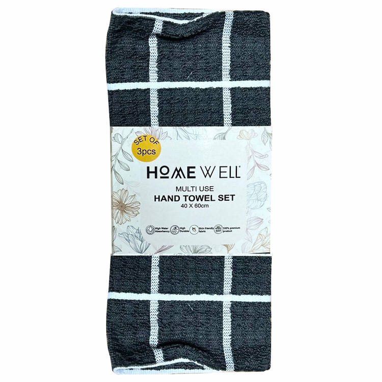 Home Well Hand Towel Assorted Colour and Assorted Design | Pack Of 3