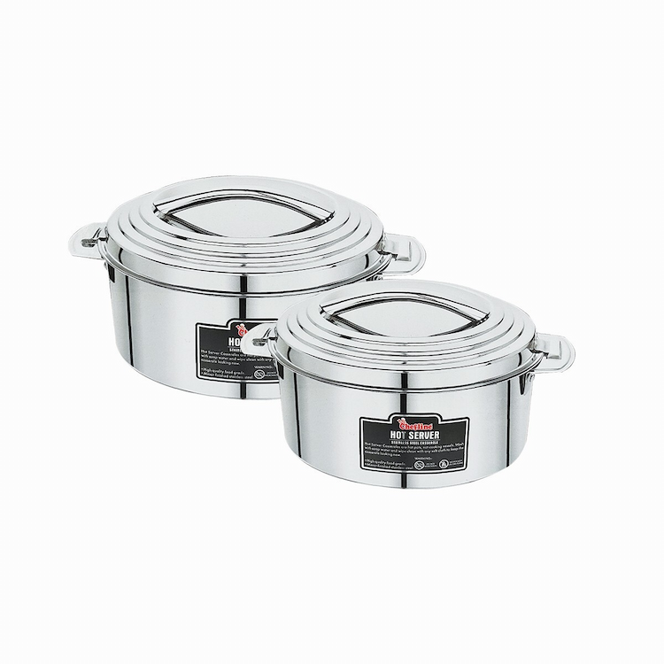 Chefline Hot Server Steel Casserole 2pcs 2000ml+3000ml