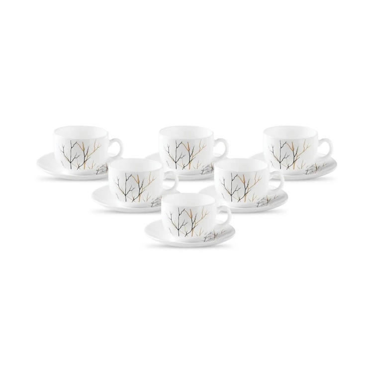 La Opala Tea and Coffee Iris Cup and Saucer Regular 12Pc