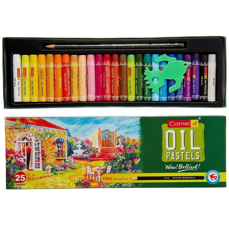 Camlin Oil Pastel 25 Set +  Draw pencil 4329542