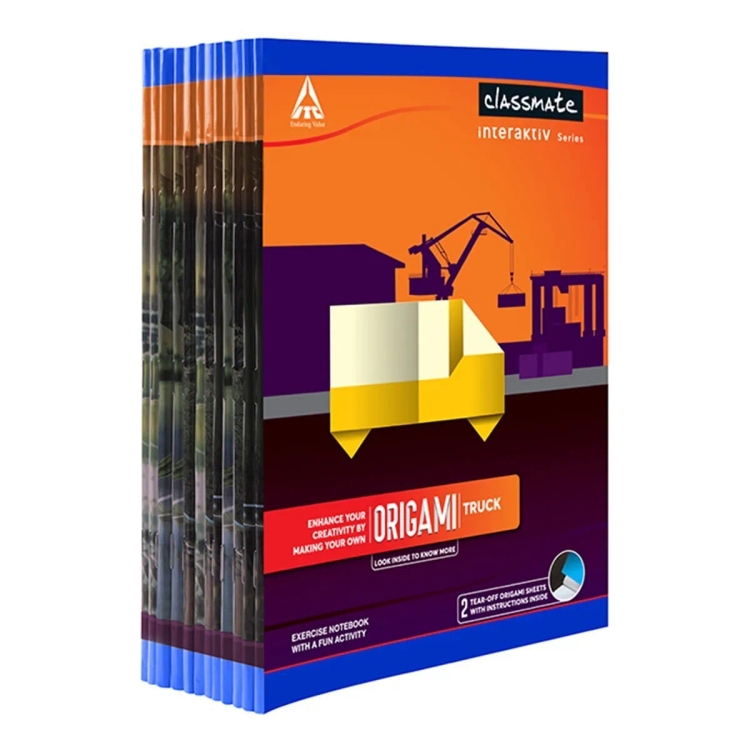 Classmate Origami Notebook Single Line 172Pg-2660014 Assorted Colour & Design