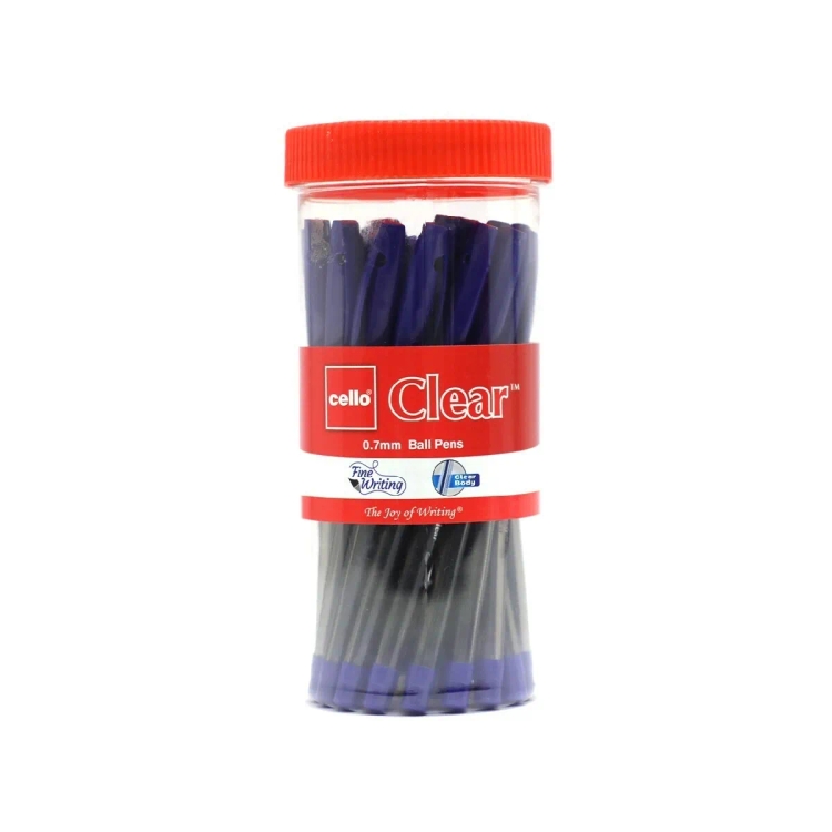 Cello Mayfair Clear Ball Pen 25s-Blue