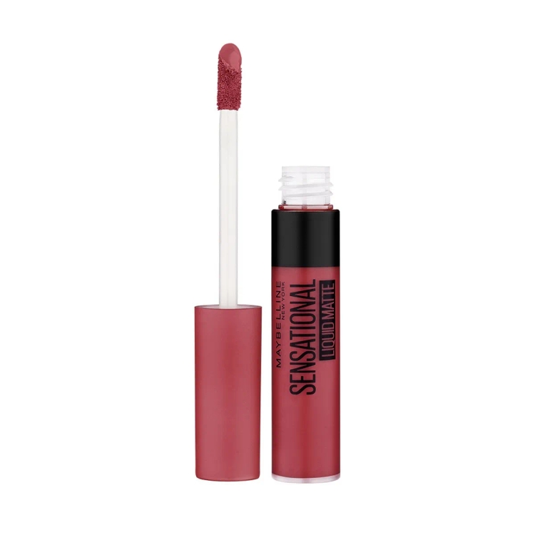 Maybelline New York Lipstick, Matte Finish, Non-Sticky And Non-Drying, Sensational Liquid Matte, 22 Peach Addict, 7Ml