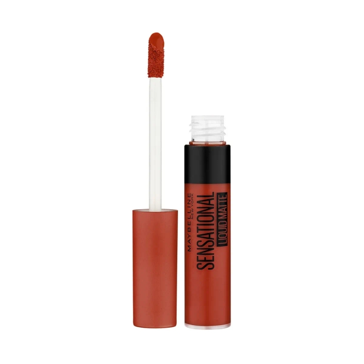 Maybelline New York Lipstick, Matte Finish, Non-Sticky And Non-Drying, Sensational Liquid Matte,12 More Than Red, 7Ml