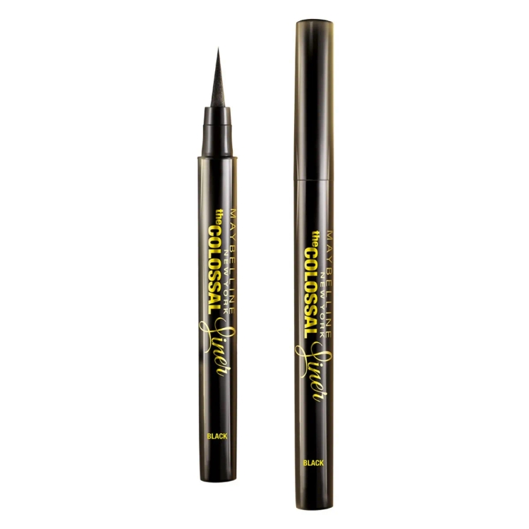 Maybelline New York Eyeliner, Flexi-Tip Applicator, Quick-Drying Formula, Long-Lasting, The Colossal Liner, Black, 1.2G