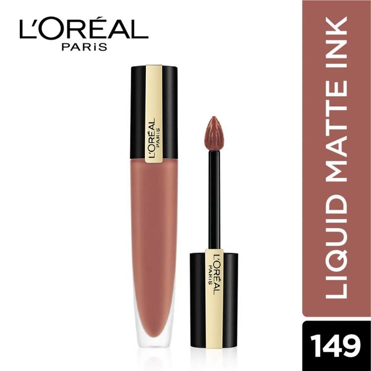 Loreal-Paris Lipstick, Liquid Format With Matte Finish, Oil-In-Water Formula, Breathable And Lightweight Feel, Non-Flaking, Colour: 149 I Enchant, 7Ml