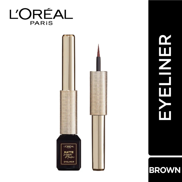 Loreal-Paris Eye Liner, Ultra-Precise Tip, Waterproof, Fade-Proof And Smudge-Proof, Matte Signature, Brown, 19G