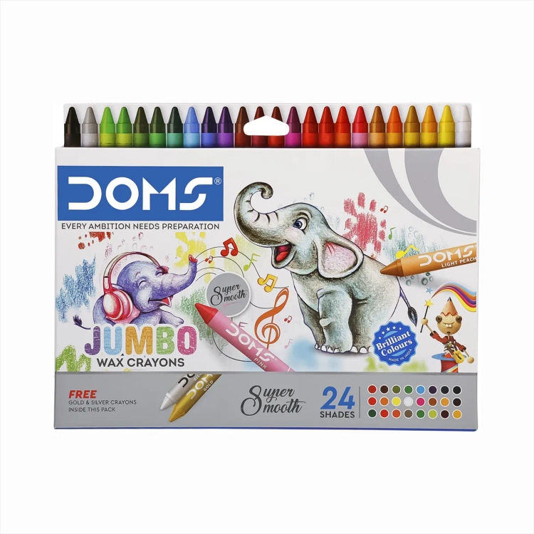 Doms Jumbo Wax Crayons 24s3469