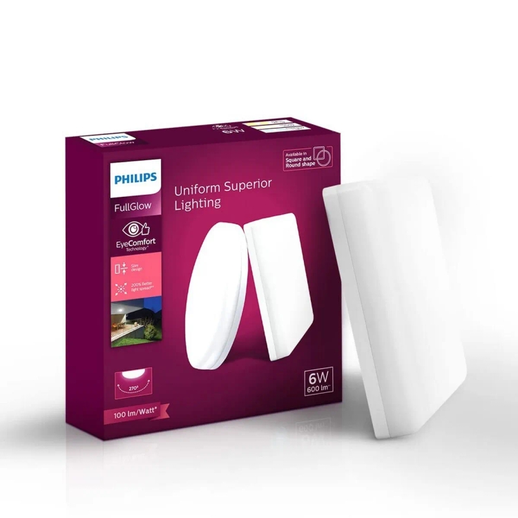 Philips LED Square Rim Less Surface Cool Day Light 6W