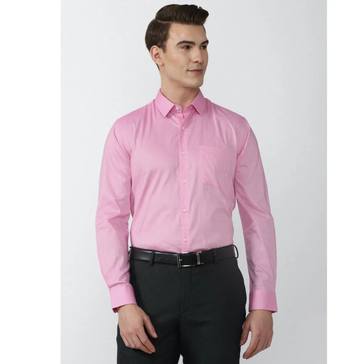 Peter England Men Regular Fit Pink Solid Men Formal Shirt 44 PESFMNUBR70473