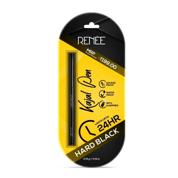 Renee Hard Black Kajal Pen With Sharpener | 0.35Gm