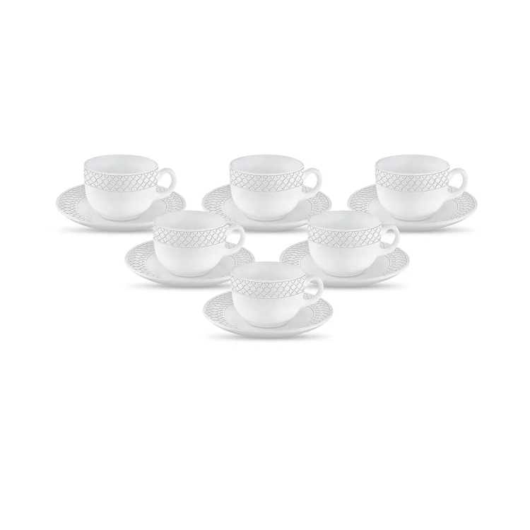 La Opala Tea and Coffee Velvett Cup&Saucer Set 12Pc