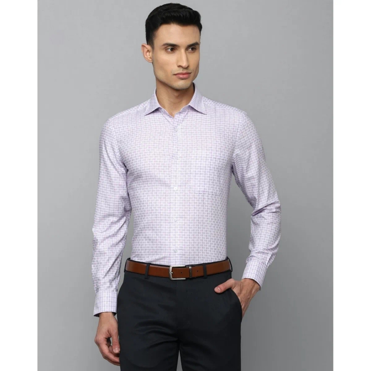 Louis Philippe Men Classic Fit Purple Print Formal Shirt 40 LPSFMCLP363219