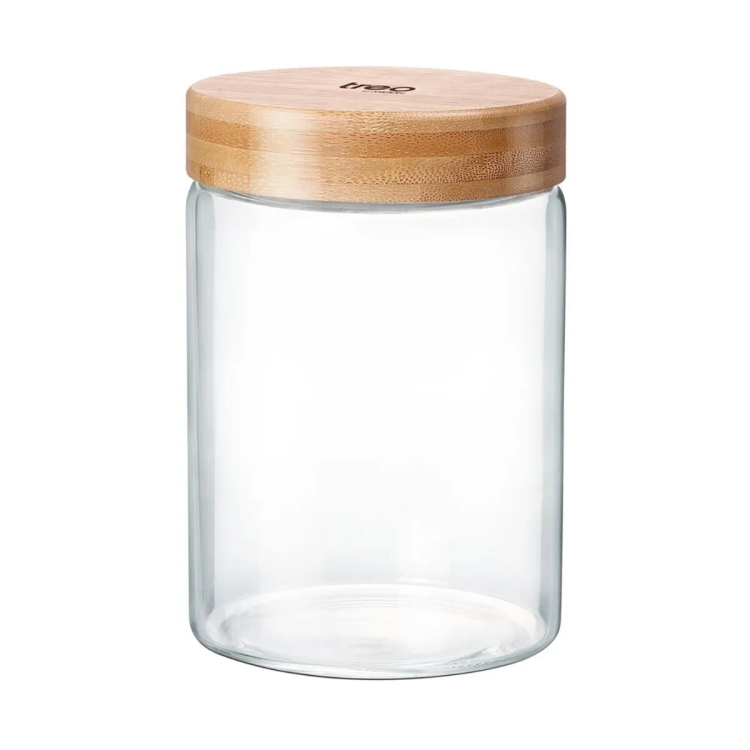 Treo Hi Borosilicate Jar With Wood Lid-850ml