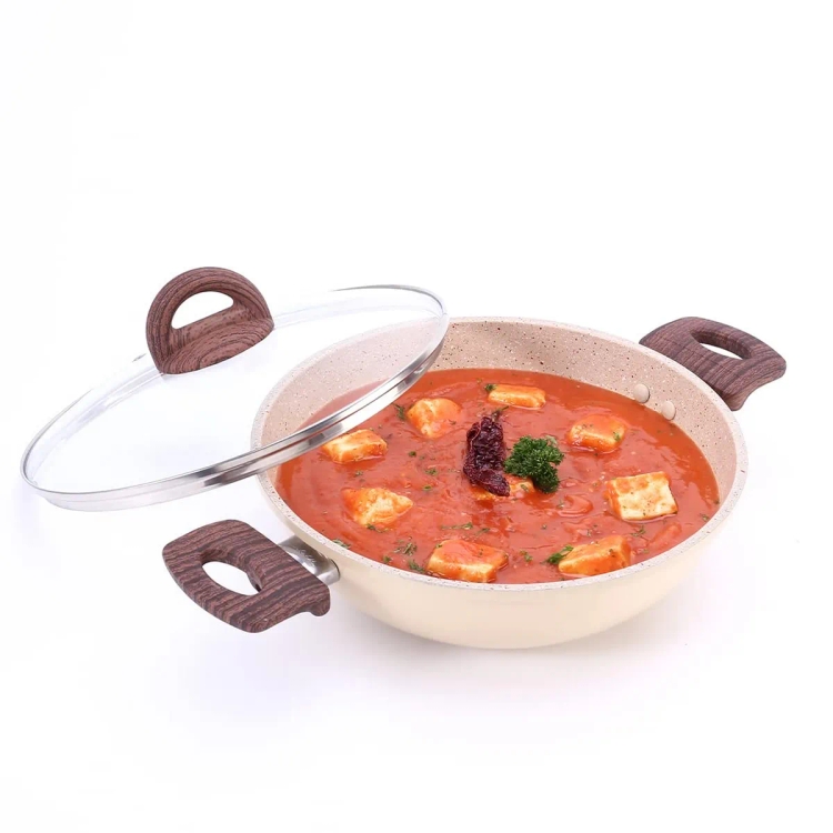 Wonderchef Duralife Kadai With Lid 24cm Ivory