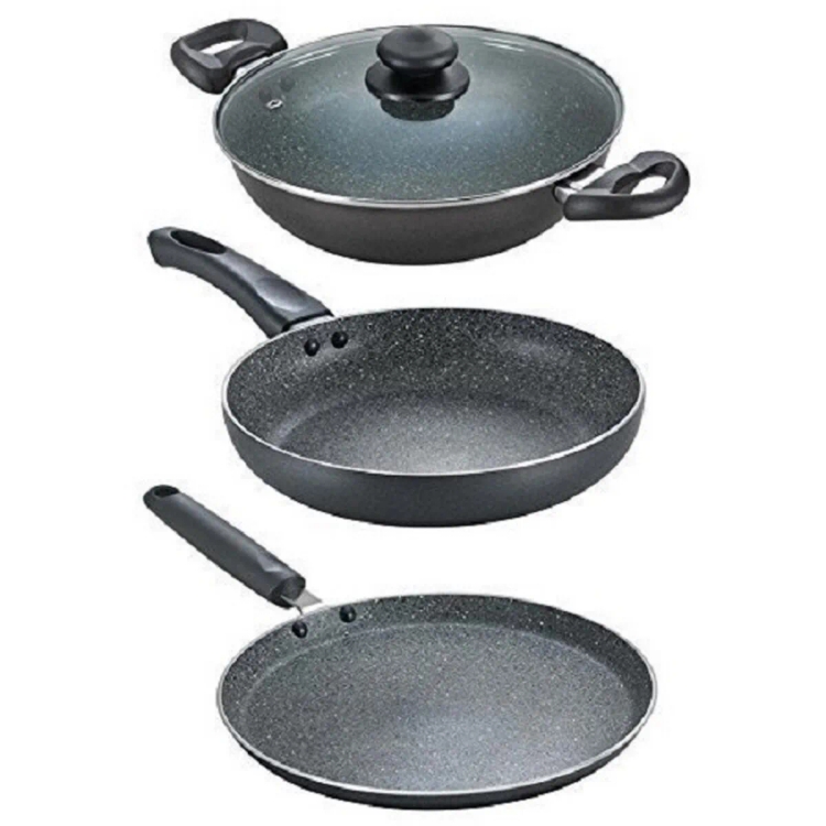 Prestige Omega Deluxe Granite Aluminium 3 Pc Kitchen Sets 
