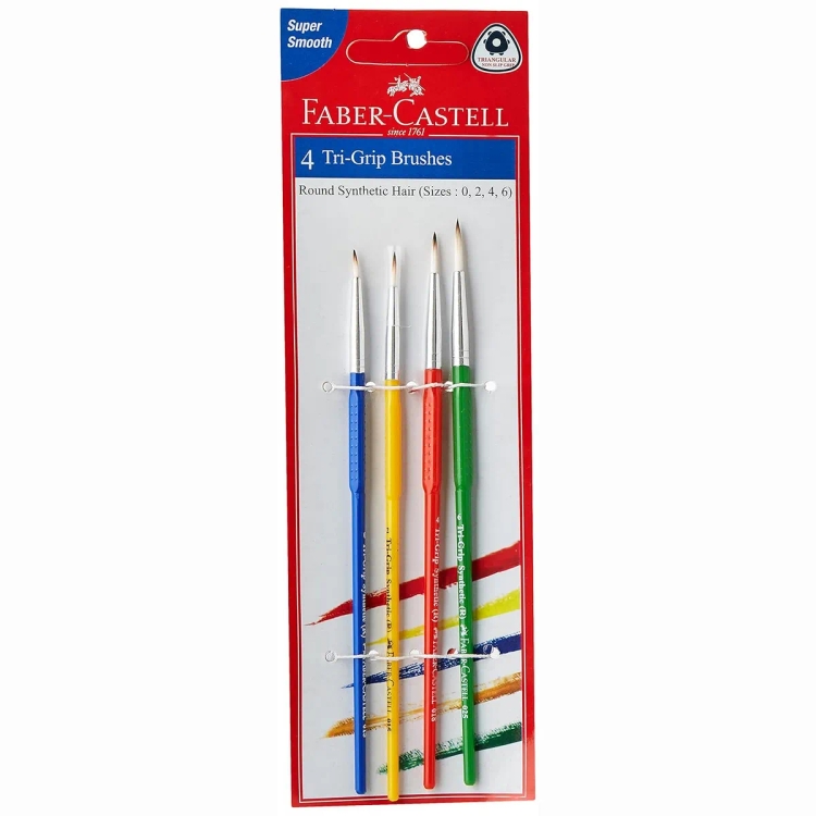 Faber-Castell Synthetic Brush Tri Grip 4Pcs 116401