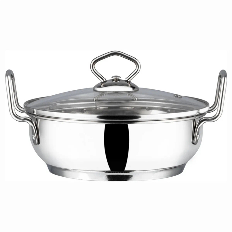 Vinod Kadai With Glass Lid I/F 18cm