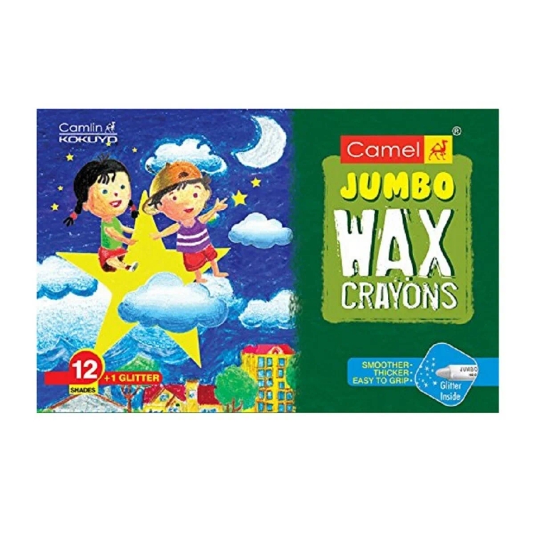 Camlin Wax Crayons 12 Set + Glitter Caryon 4523555