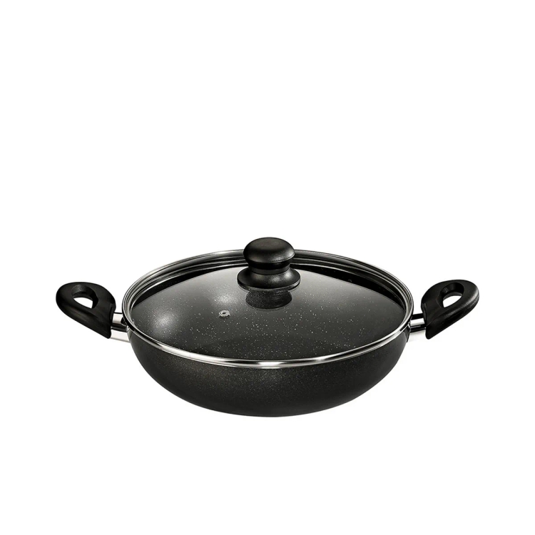 Butterfly Granza Flat Base Kadai 280mm with Glass Lid