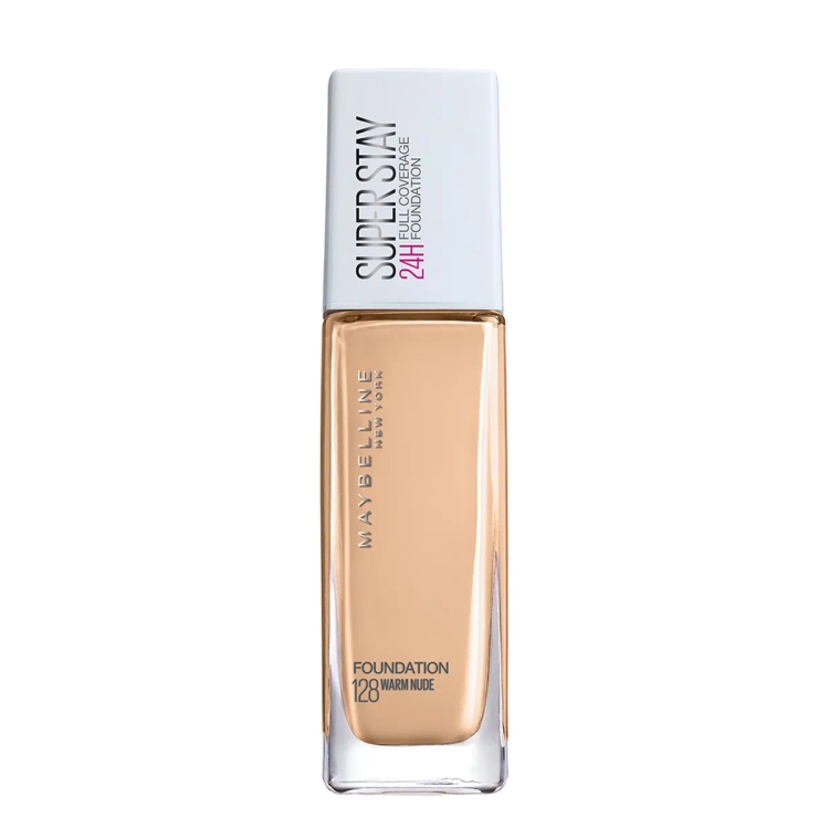Maybelline New York Super Stay Full Coverage Active Wear Liquid Foundation, Matte Finish With 30 Hr Wear, Transfer Proof, 128, Warm Nude, 30Ml
