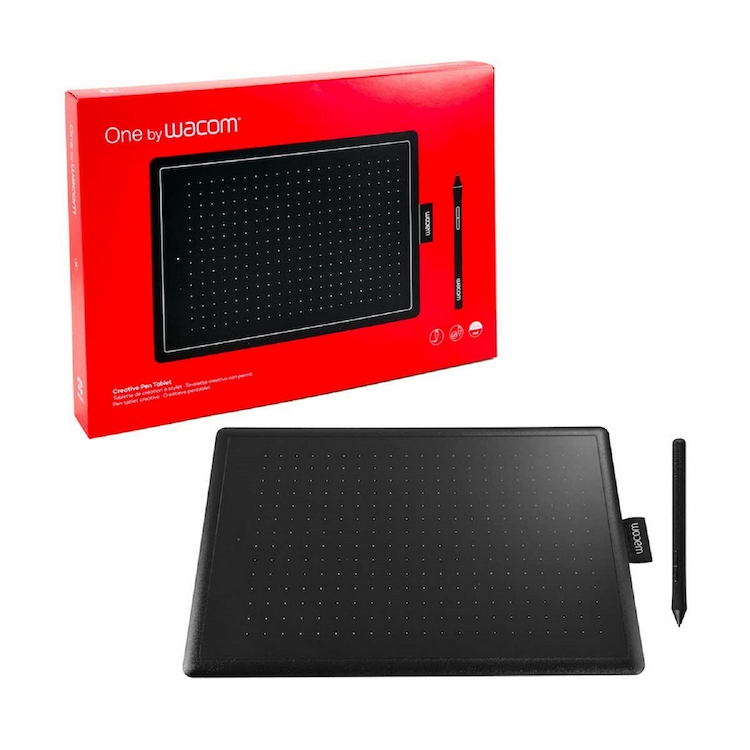 Wacom CTL-472/K0-CX One By 5.98 x 3.74 inch Graphics Tablet (Black, Red, Connectivity - USB)