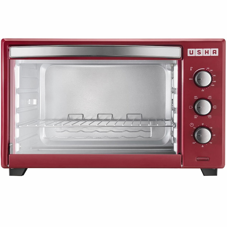 Usha 3642RCSS Oven Toaster Grill 42 L(Stainless Steel & Wine)