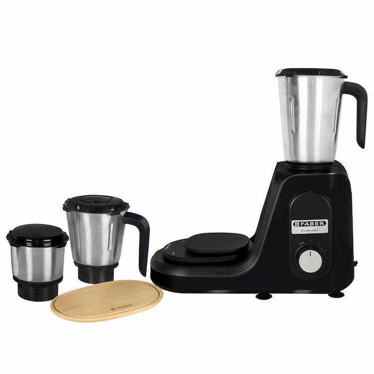 Faber Master Chef Mixer Grinder 3 Jars 800W Black