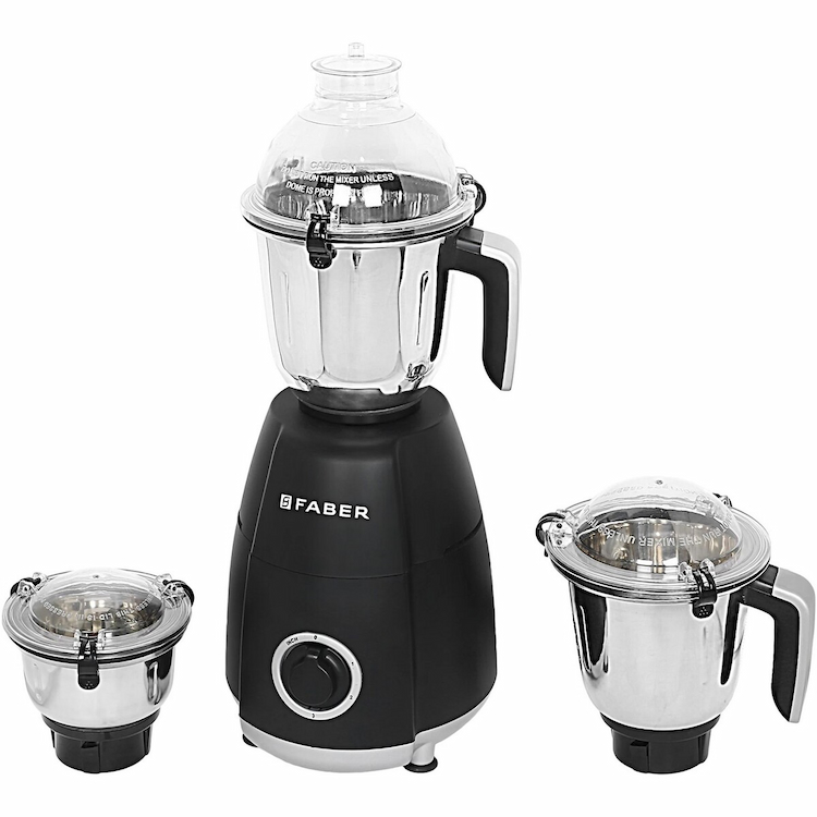 Faber Crown Nero Mixer Grinder 3 Jars Black 800W