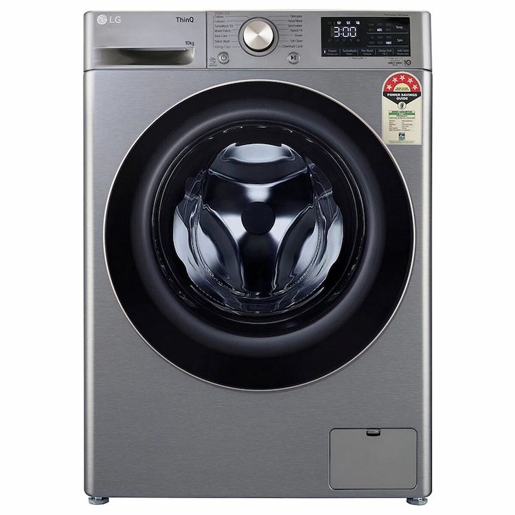 LG 10 kg 5 Star Fully Automatic Front Load Washing Machine FHP1410Z7P Platinum Silver 