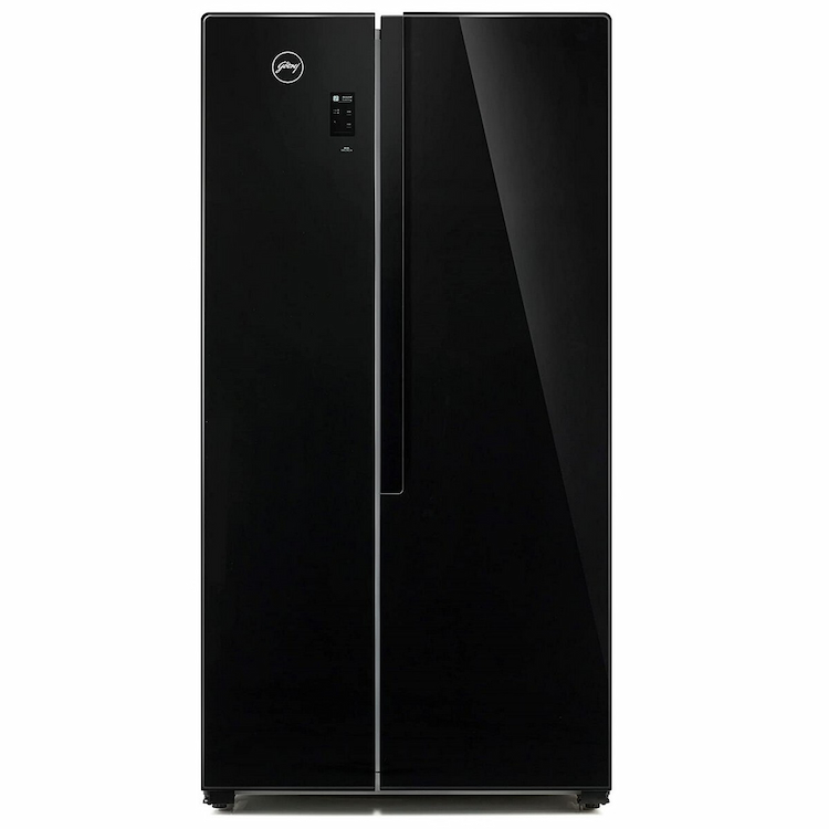 Godrej 564 L Frost Free Side by Side Refrigerator Glass Black, RS EONVELVET 579 RFD GL BK