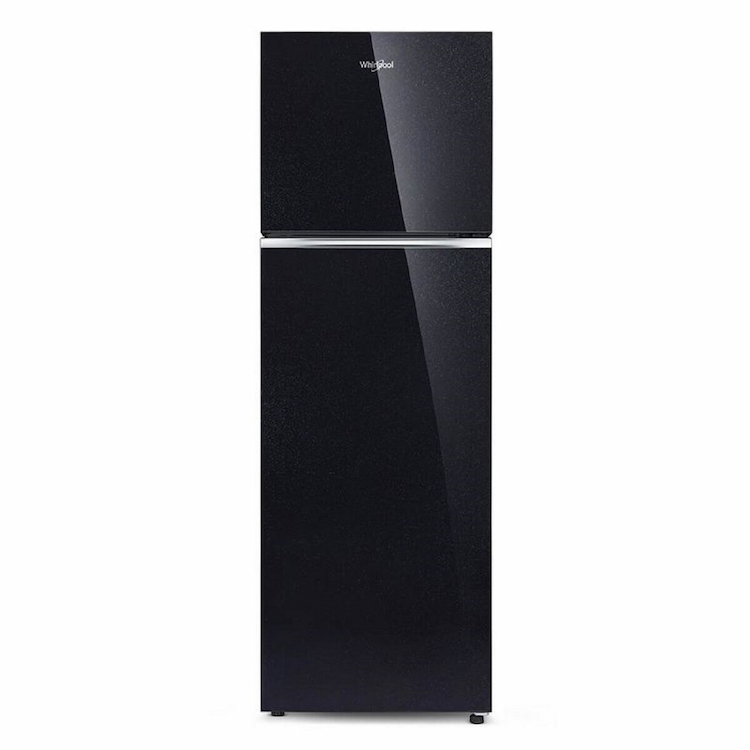 Whirlpool Intellifresh Glass Finish Frost Free Double-Door Refrigerator ELT 305GD Crystal Mirror 259L