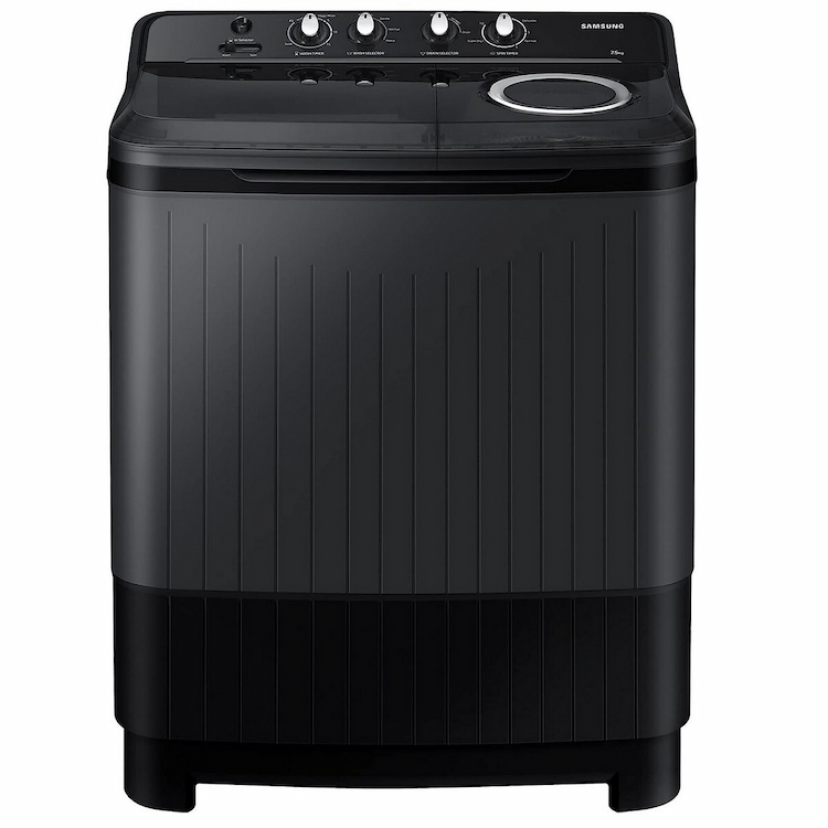 Samsung 7.5 Kg  5 Star Semi Automatic Washing Machine WT75B3200GD/TL Dark Gray with Ebony Black Base