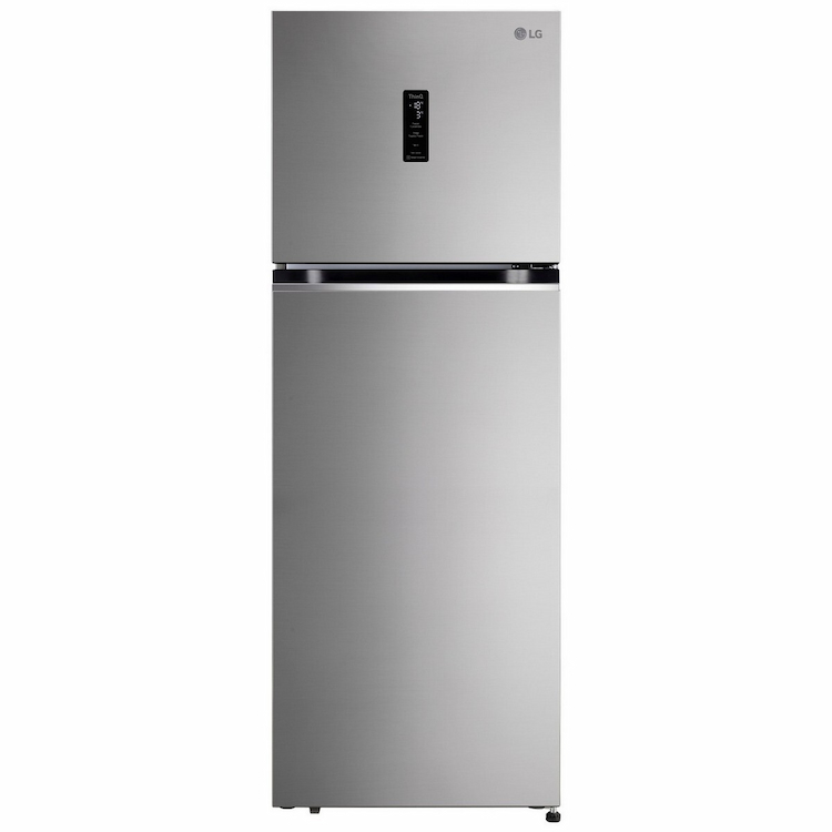 LG Frost Free Double Door 3 Star Convertible Refrigerator Shiny Steel GL-T382TPZX 343L